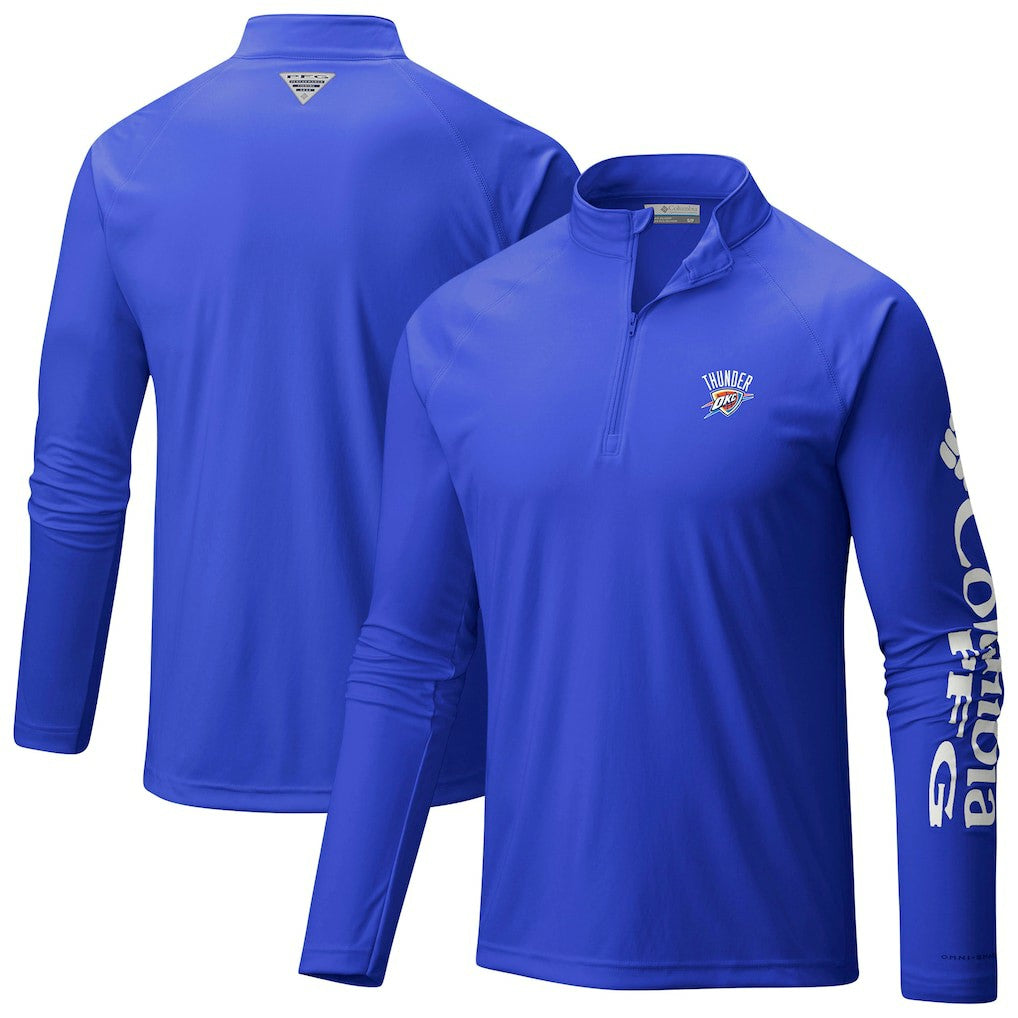 Oklahoma City Thunder PFG Terminal Tackle Quarter-Zip Top - Blue | Columbia on sale