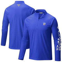 Oklahoma City Thunder PFG Terminal Tackle Quarter-Zip Top - Blue | Columbia on sale