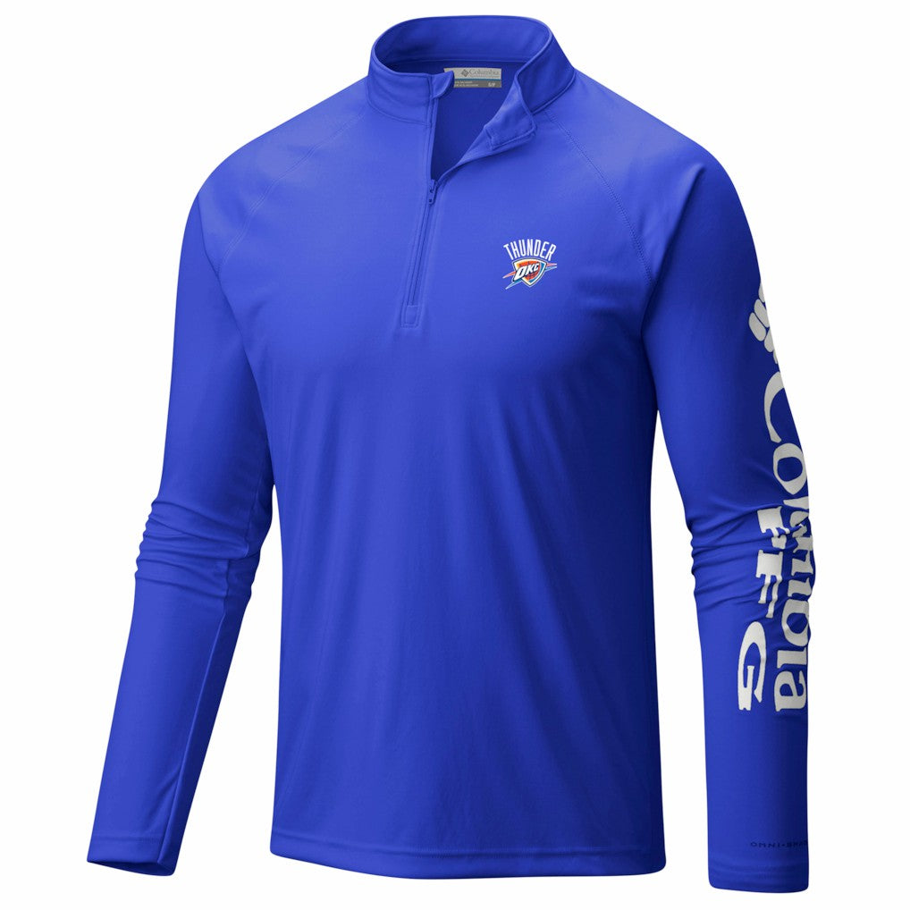Oklahoma City Thunder PFG Terminal Tackle Quarter-Zip Top - Blue | Columbia on sale