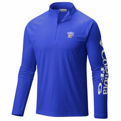 Oklahoma City Thunder PFG Terminal Tackle Quarter-Zip Top - Blue | Columbia on sale