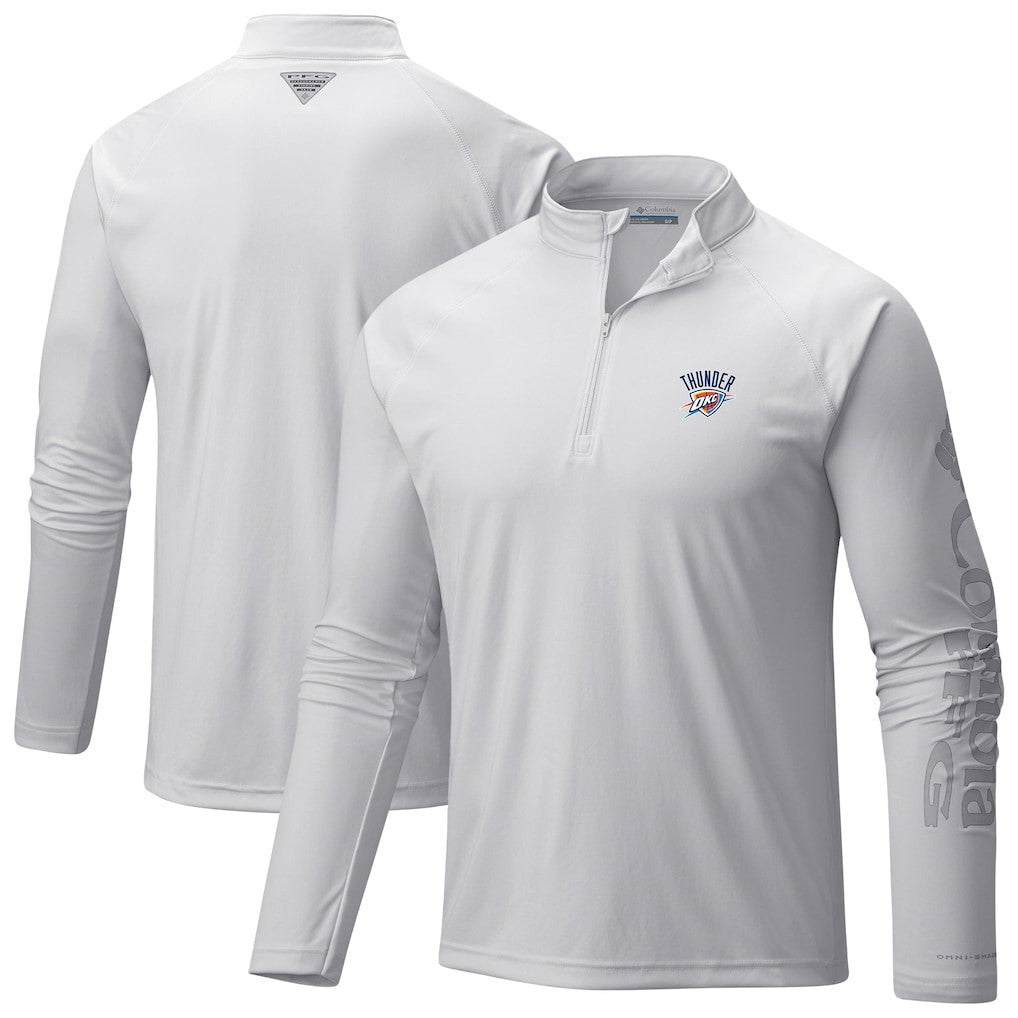 Oklahoma City Thunder PFG Terminal Tackle Quarter-Zip Top - White | Columbia for sale
