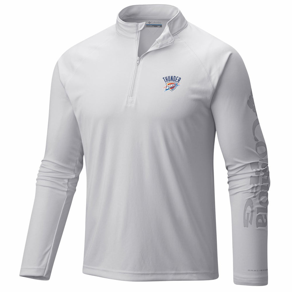 Oklahoma City Thunder PFG Terminal Tackle Quarter-Zip Top - White | Columbia for sale