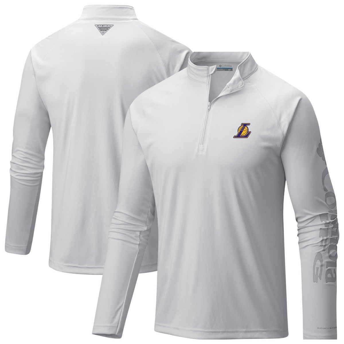 Los Angeles Lakers PFG Terminal Tackle Quarter-Zip Top - White | Columbia discount