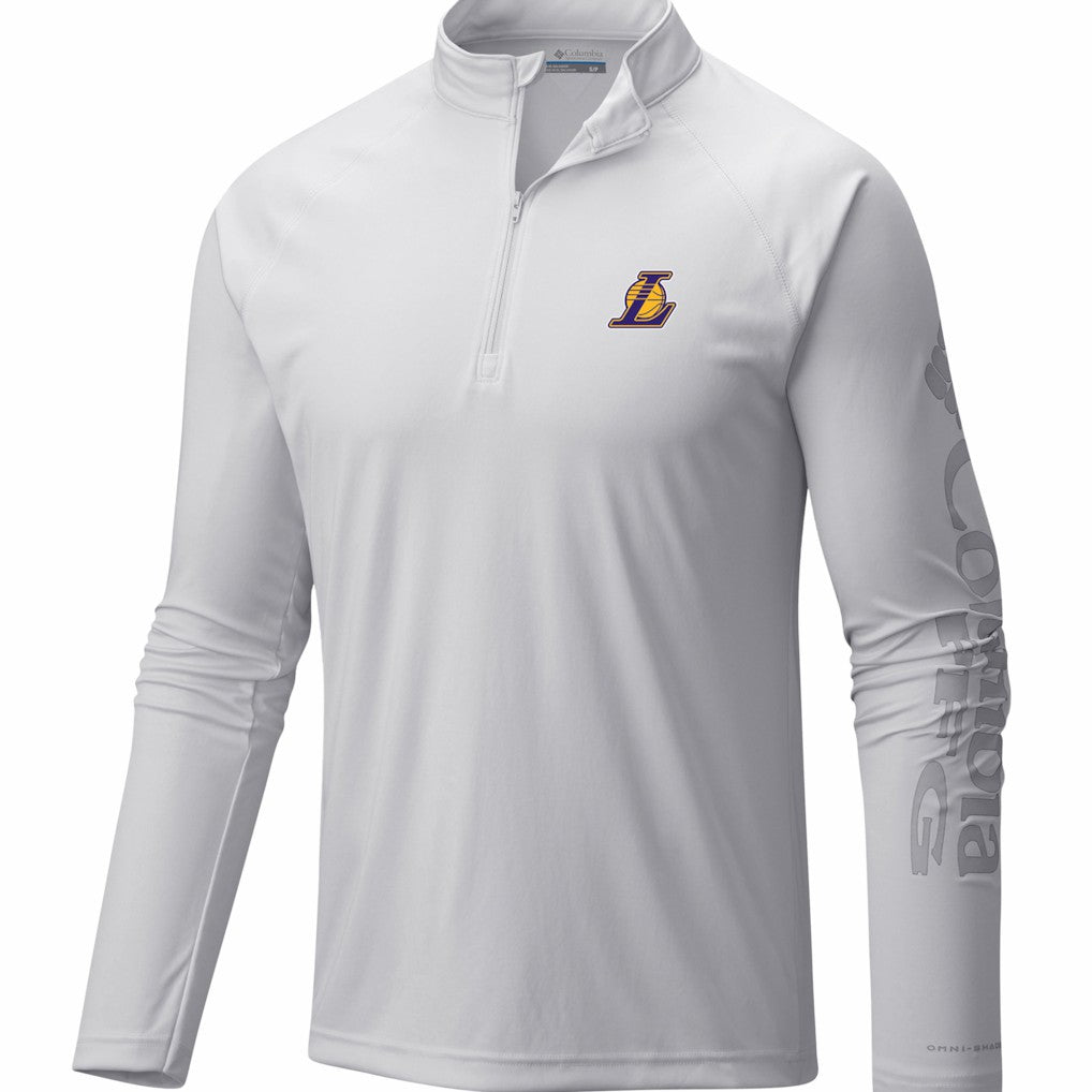 Los Angeles Lakers PFG Terminal Tackle Quarter-Zip Top - White | Columbia discount