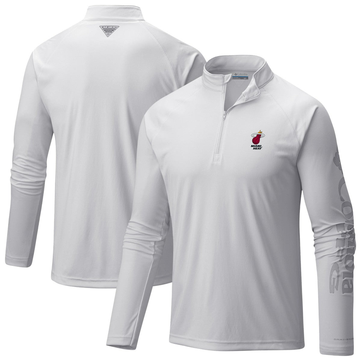 Miami Heat PFG Terminal Tackle Quarter-Zip Top - White | Columbia for sale