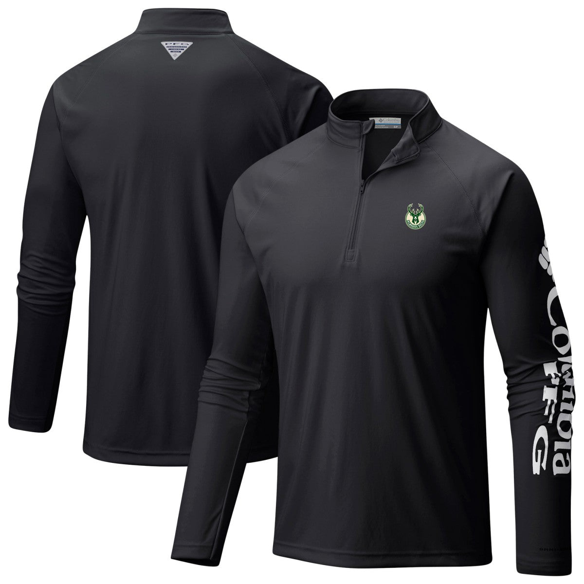 Milwaukee Bucks PFG Terminal Tackle Quarter-Zip Top - Black | Columbia shop