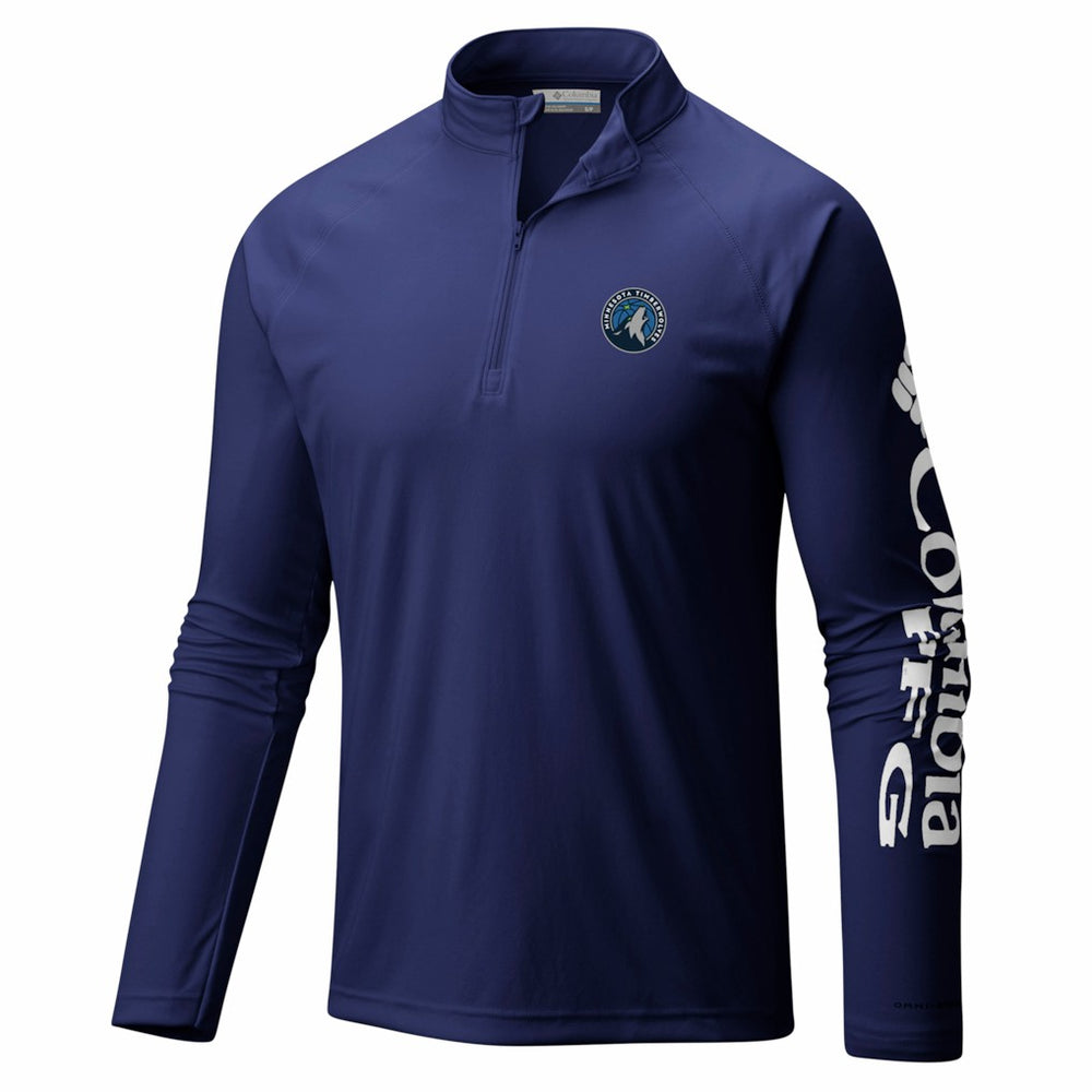 Minnesota Timberwolves PFG Terminal Tackle Quarter-Zip Top - Navy | Columbia sale