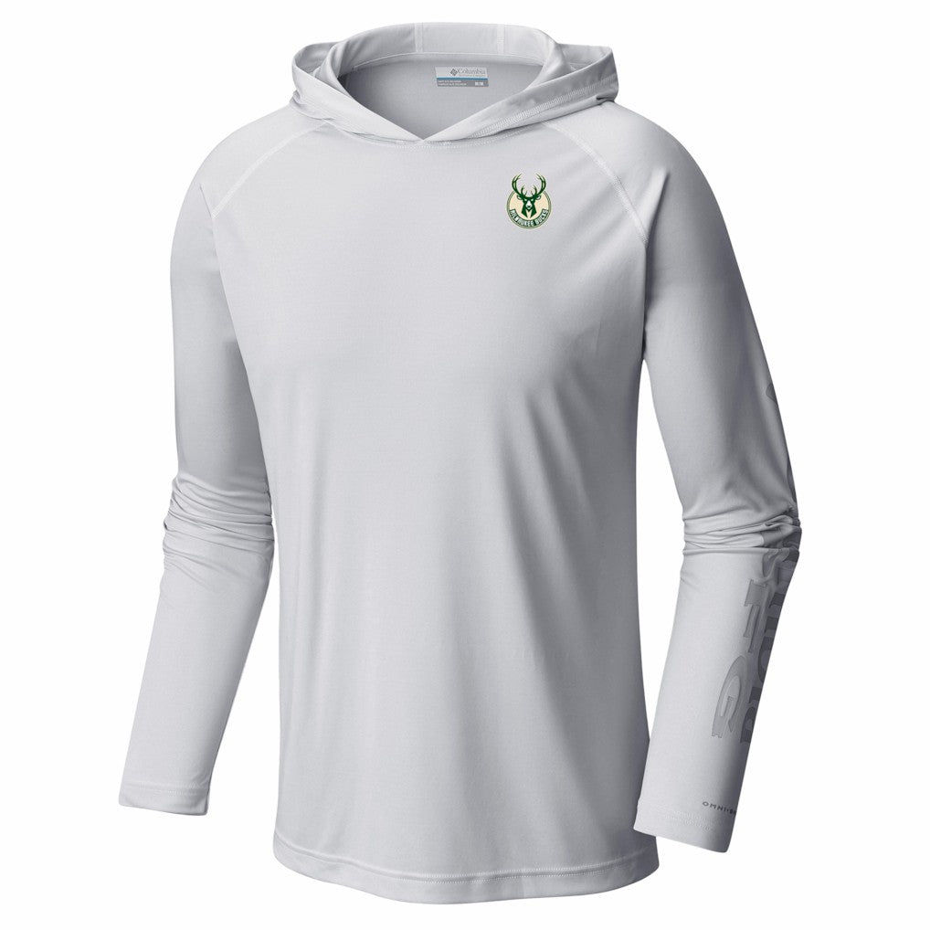 Milwaukee Bucks PFG Super Terminal Tackle Hoodie - White | Columbia sale