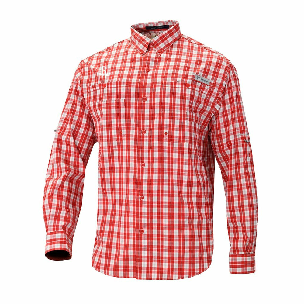 Houston Rockets Super Tamiami Omni-Shade Long Sleeve Button-Down Shirt - Red | Columbia shop