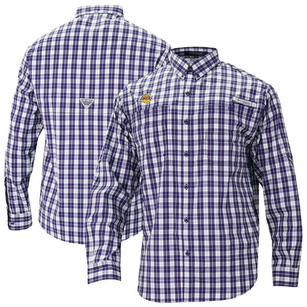 Los Angeles Lakers Super Tamiami Omni-Shade Long Sleeve Button-Down Shirt - Purple | Columbia outlet
