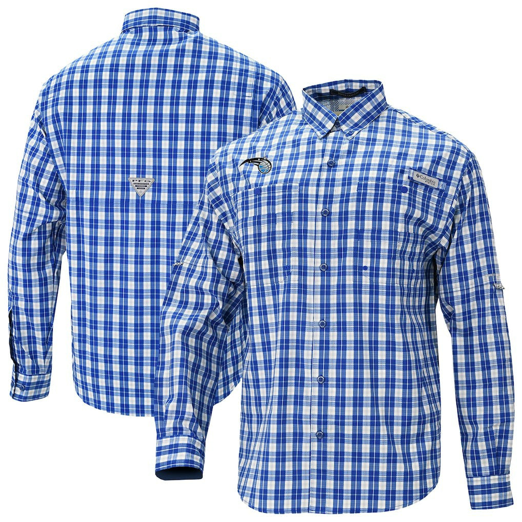 Orlando Magic Super Tamiami Omni-Shade Long Sleeve Button-Down Shirt - Blue | Columbia for sale
