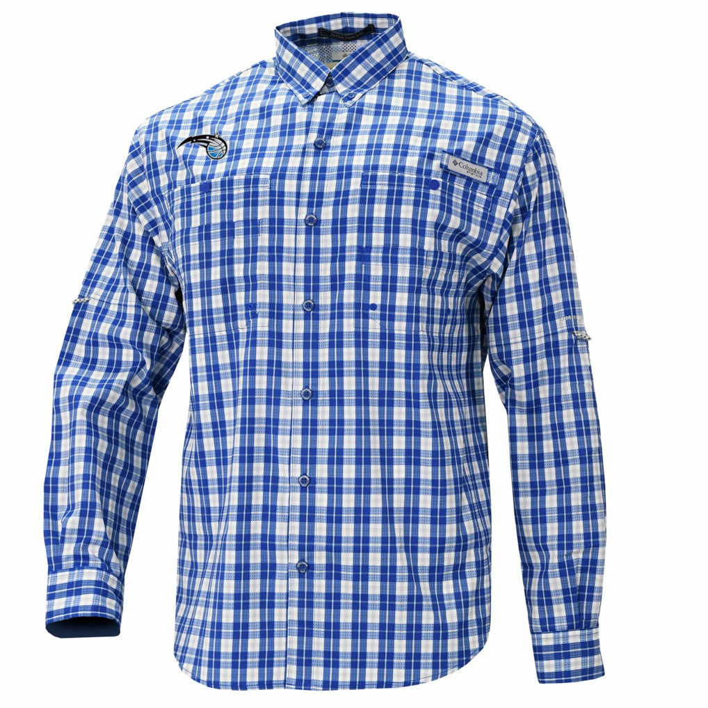 Orlando Magic Super Tamiami Omni-Shade Long Sleeve Button-Down Shirt - Blue | Columbia for sale