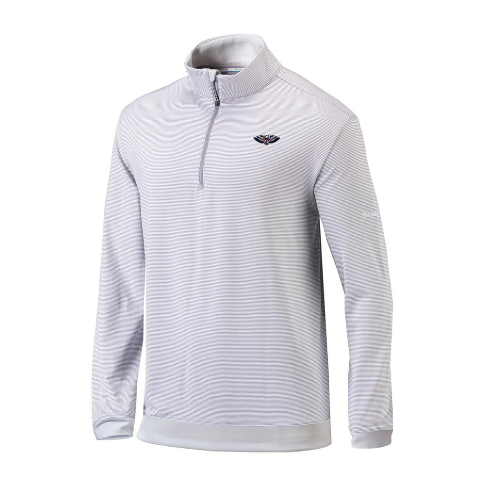 New Orleans Pelicans Omni-Wick Even Lie Quarter-Zip Top - Gray/White | Columbia online