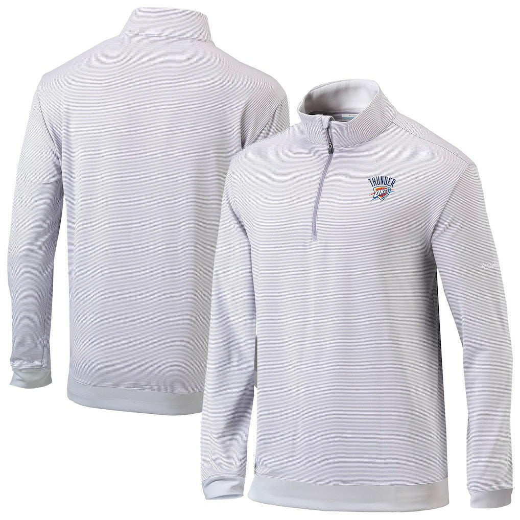 Oklahoma City Thunder Omni-Wick Even Lie Quarter-Zip Top - Gray/White | Columbia outlet