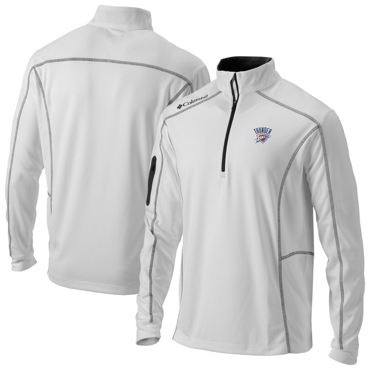 Oklahoma City Thunder Omni-Wick Shotgun Quarter-Zip Jacket - White | Columbia sale