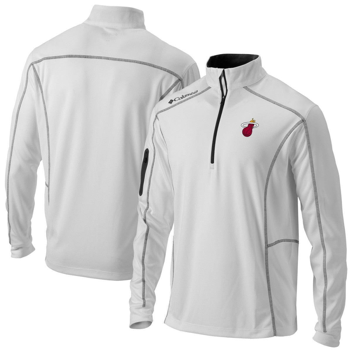 Miami Heat Omni-Wick Shotgun Quarter-Zip Jacket - White | Columbia sale