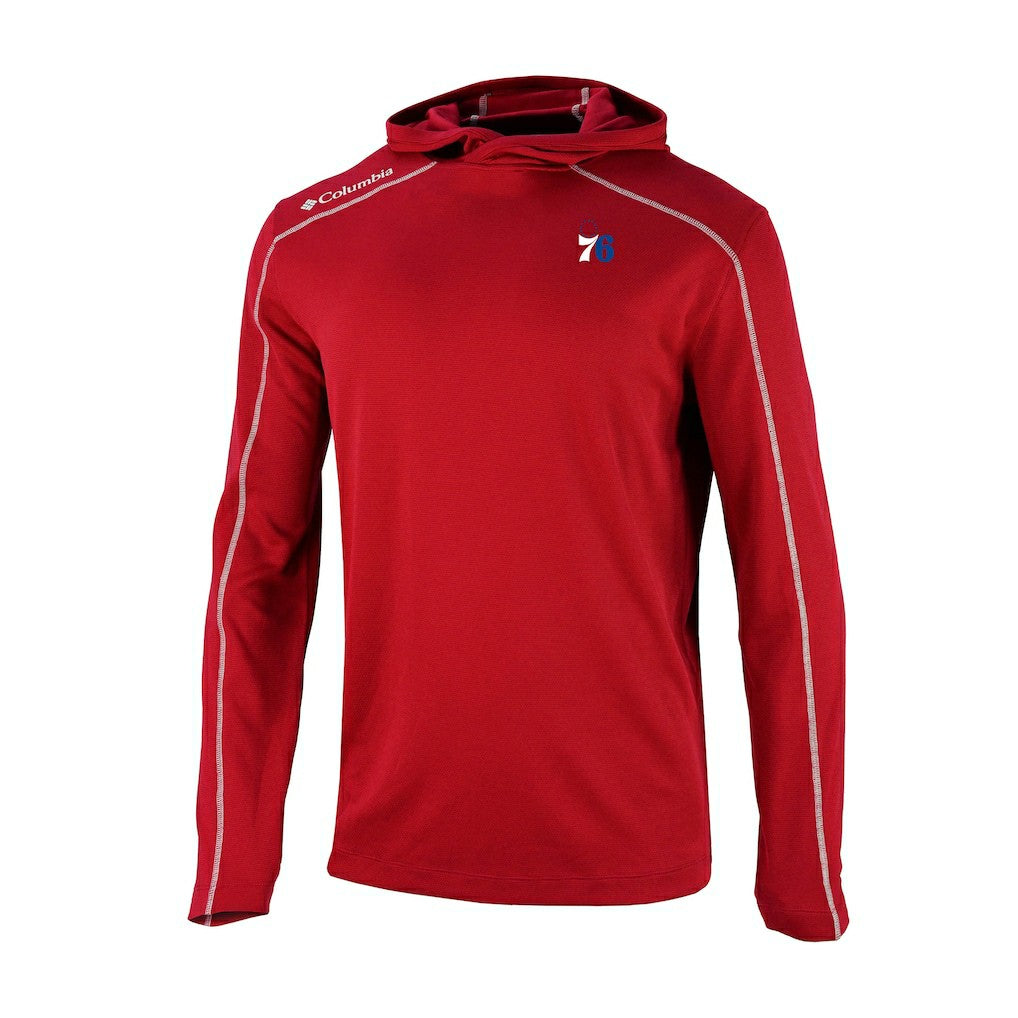 Philadelphia 76ers Omni-Wick Shotgun Pullover Hoodie - Red | Columbia on sale