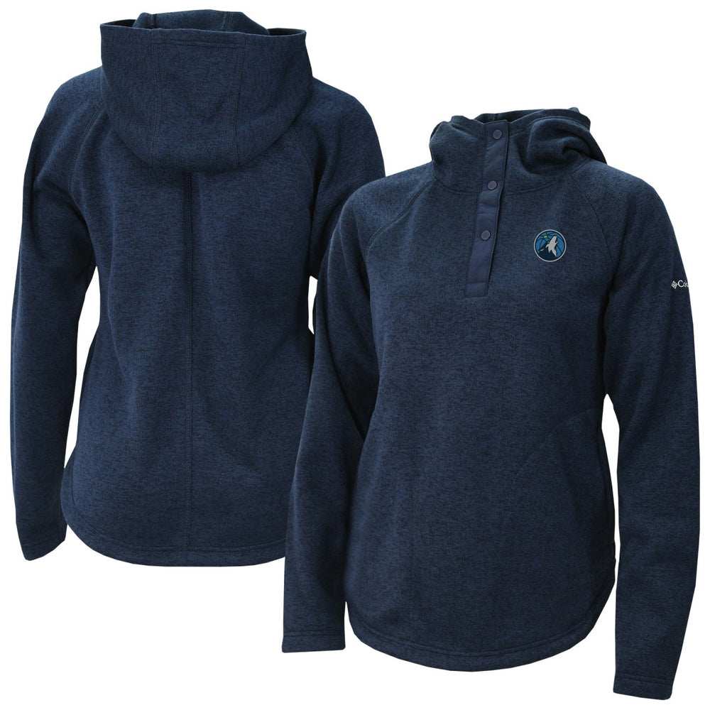 Minnesota Timberwolves Women's Sweater Weather Quarter-Snap Hoodie - Navy | Columbia on sale