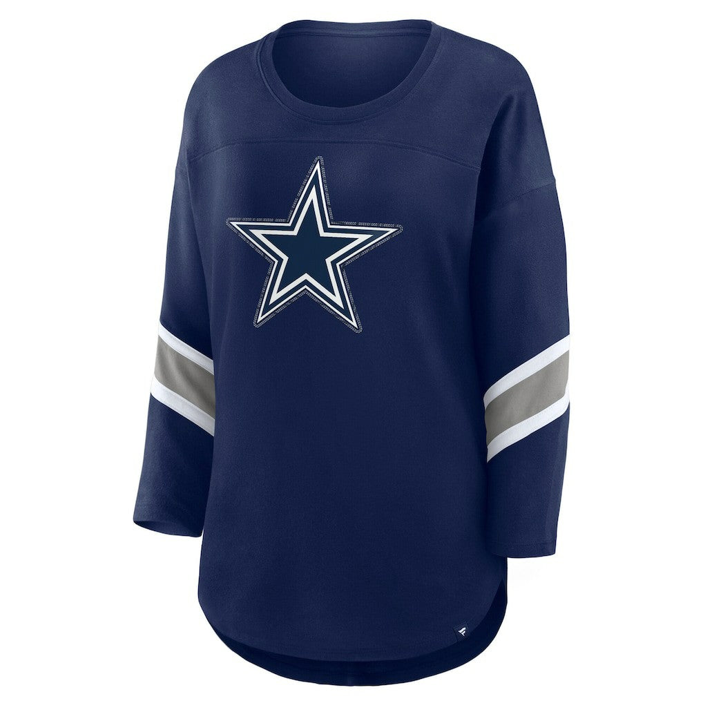Dallas Cowboys Women's Redzone Bling 3/4-Sleeve T-Shirt - Navy online