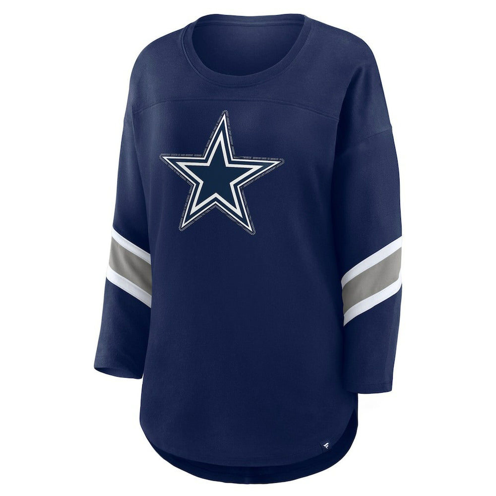 Dallas Cowboys Women's Redzone Bling 3/4-Sleeve T-Shirt - Navy online