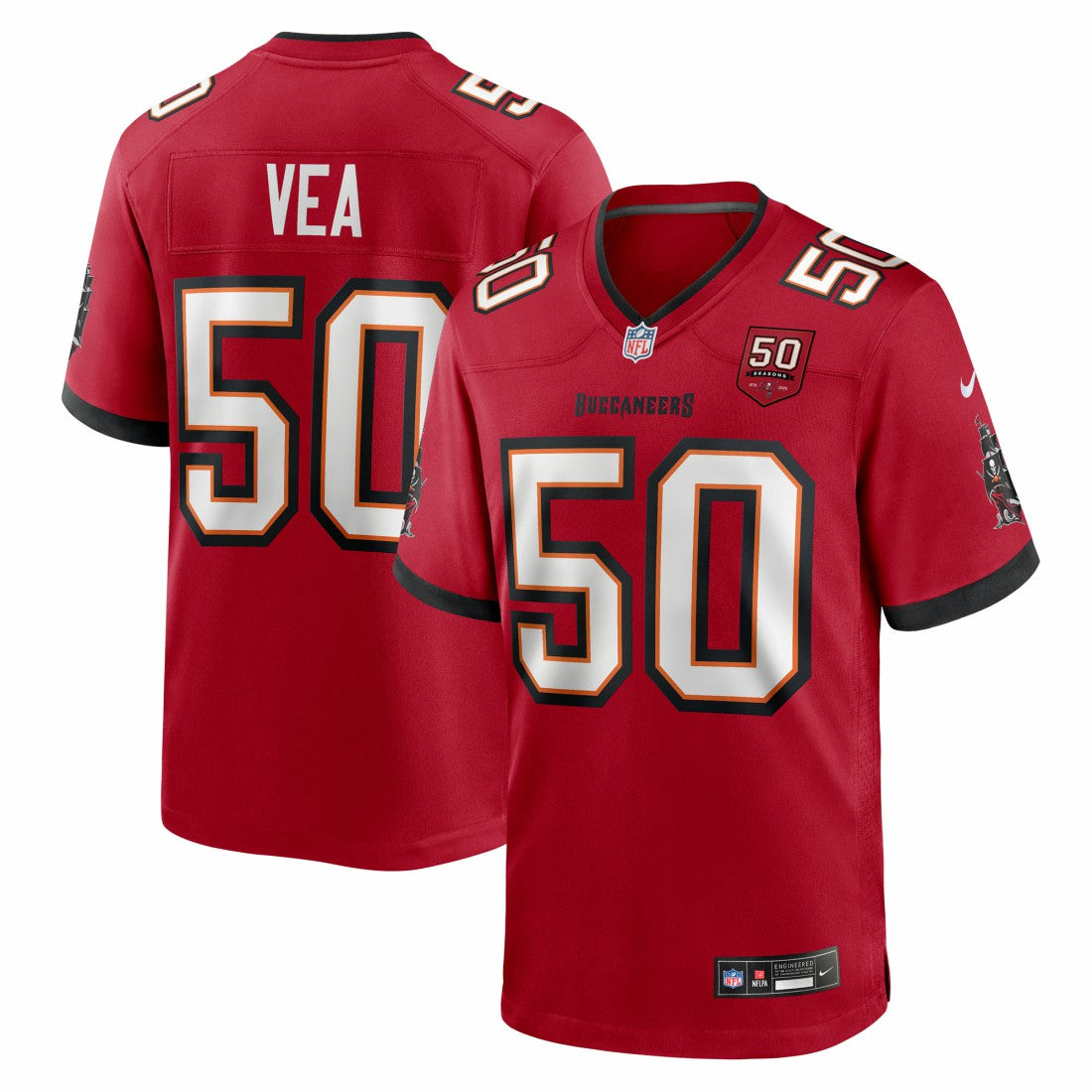 Vita Vea Tampa Bay Buccaneers 50th Season Team Game Jersey - Red | Nike discount