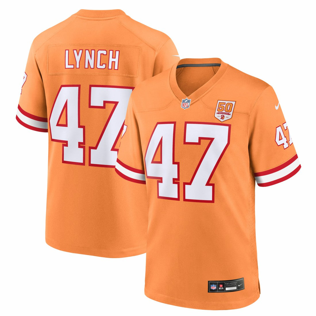 John Lynch Tampa Bay Buccaneers 50th Season Game Jersey - Creamsicle | Nike sale