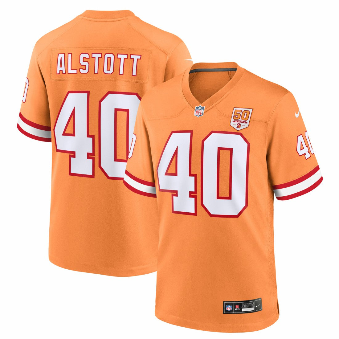 Mike Alstott Tampa Bay Buccaneers 50th Season Game Jersey - Creamsicle | Nike online