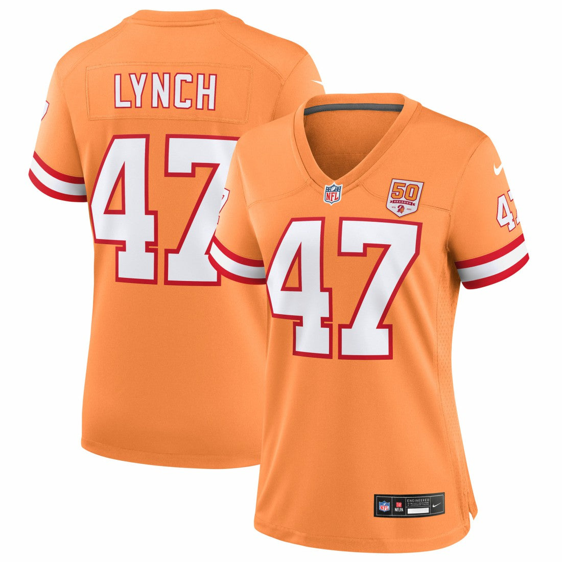 John Lynch Tampa Bay Buccaneers Women's 50th Season Game Jersey - Creamsicle | Nike online