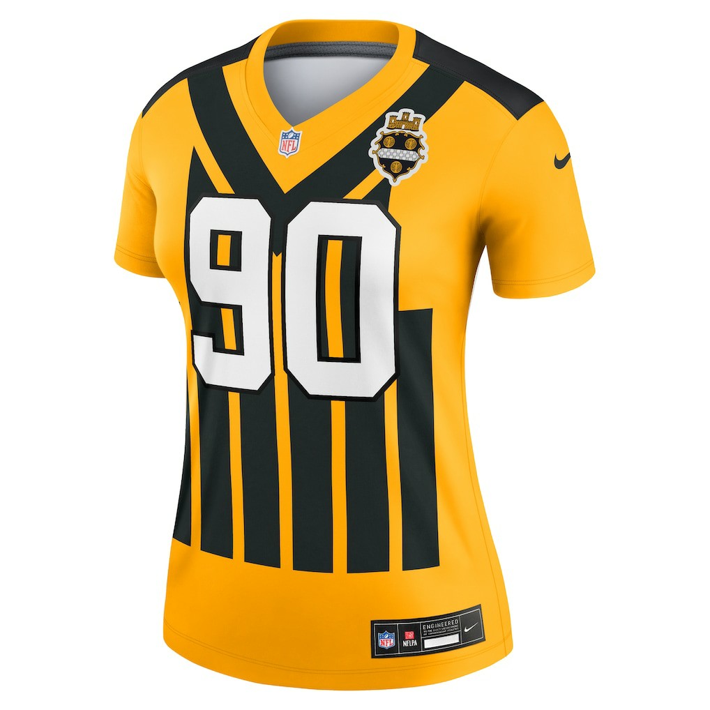 T.J. Watt Pittsburgh Steelers Women's Alternate 1933 Throwback Legend Player Performance Top - Gold | Nike discount