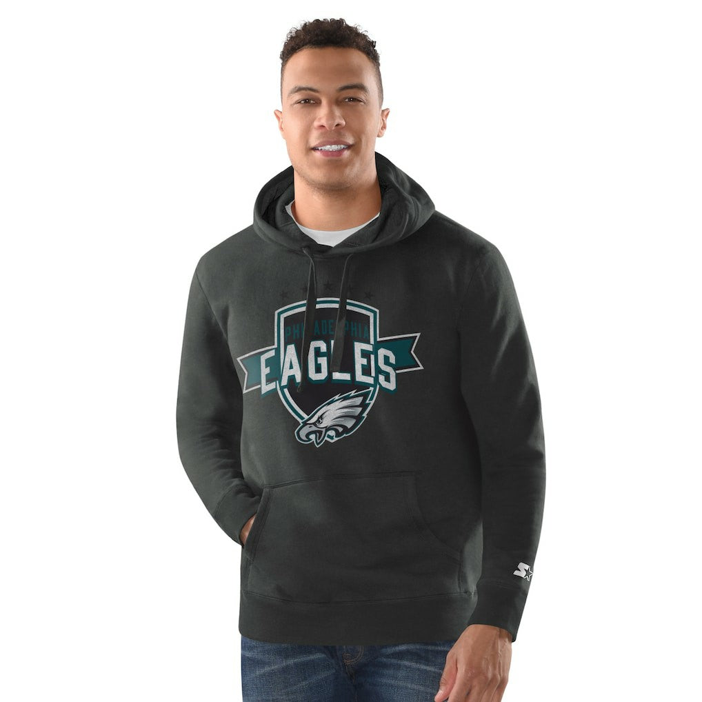 Philadelphia Eagles Starter Vintage Pullover Hoodie - Charcoal discount