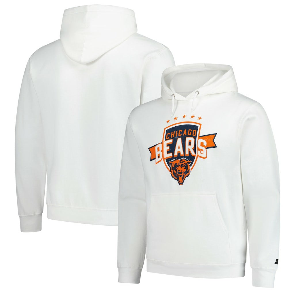 Chicago Bears Starter Vintage Pullover Hoodie - White sale