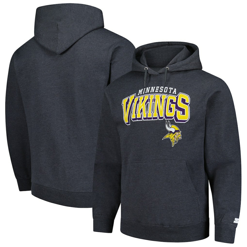 Minnesota Vikings Starter Vintage Pullover Hoodie - Charcoal discount