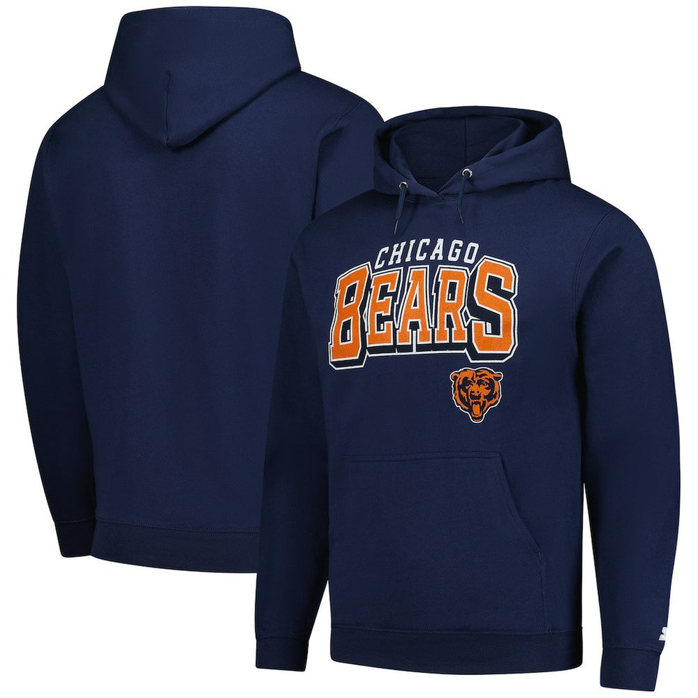 Chicago Bears Starter Vintage Pullover Hoodie - Navy discount