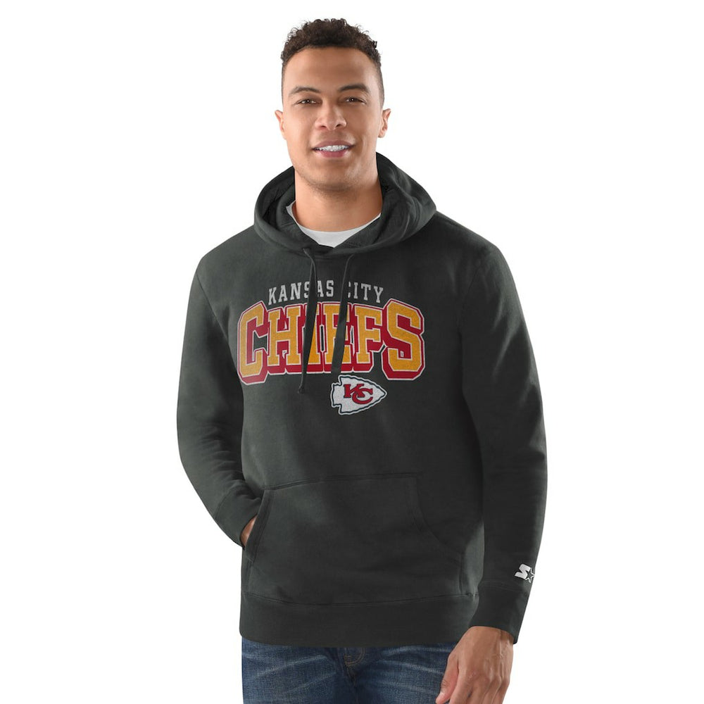 Kansas City Chiefs Starter Vintage Pullover Hoodie - Charcoal discount