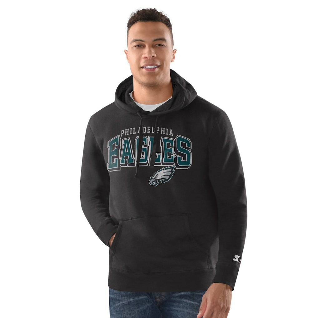 Philadelphia Eagles Starter Vintage Pullover Hoodie - Black cheap
