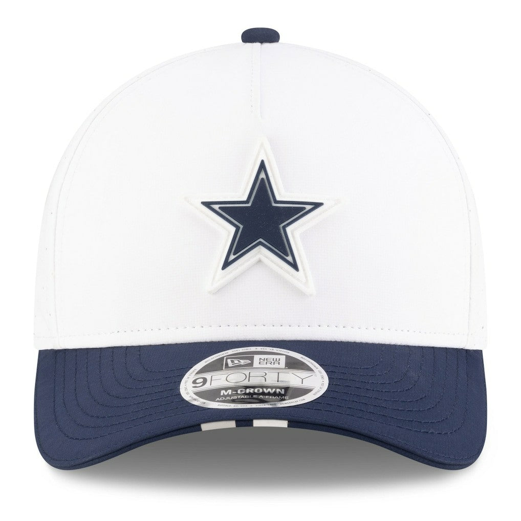 Dallas Cowboys New Era 2025 NFL Training Camp A-Frame 9FORTY Adjustable Hat - White/Navy on sale