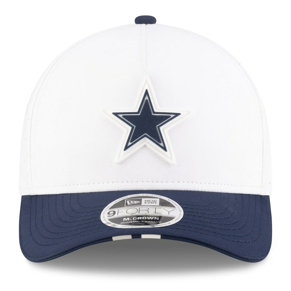 Dallas Cowboys New Era 2025 NFL Training Camp A-Frame 9FORTY Adjustable Hat - White/Navy on sale