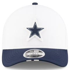 Dallas Cowboys New Era Youth 2025 NFL Training Camp A-Frame 9FORTY Adjustable Hat - White/Navy cheap