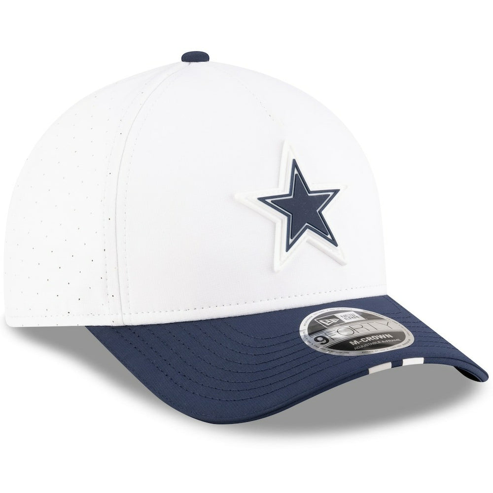 Dallas Cowboys New Era Youth 2025 NFL Training Camp A-Frame 9FORTY Adjustable Hat - White/Navy cheap