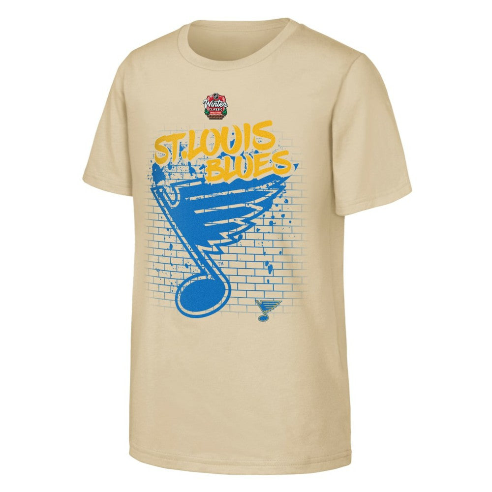 St. Louis Blues Youth 2025 NHL Winter Classic Street Art T-Shirt Tan