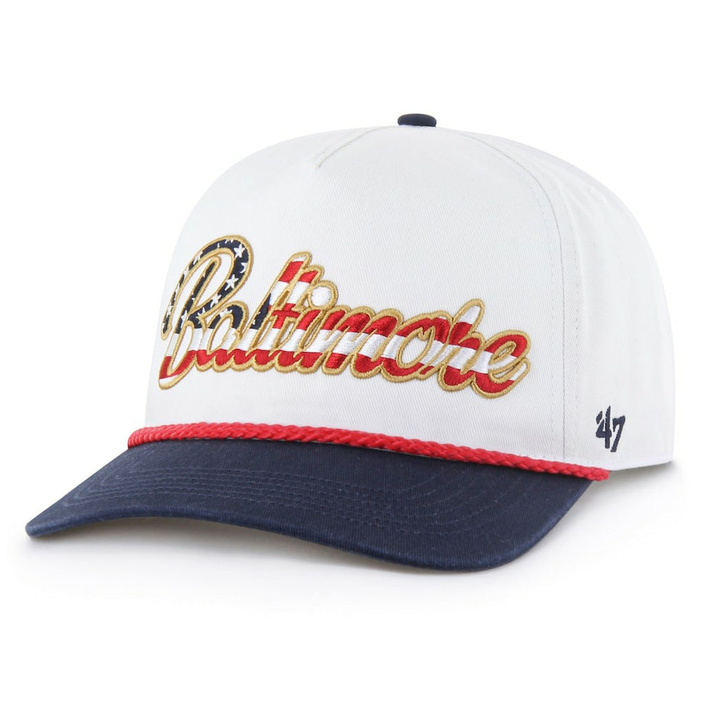 Baltimore Ravens '47 Patriotic Overhand Hitch Adjustable Hat - White for sale