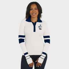 Dallas Cowboys WEAR by Erin Andrews Women's Ribbed Henley Polo Sweater - White sale