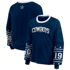 Dallas Cowboys WEAR by Erin Andrews Women's Sport Long-Sleeve T-Shirt - Navy on sale