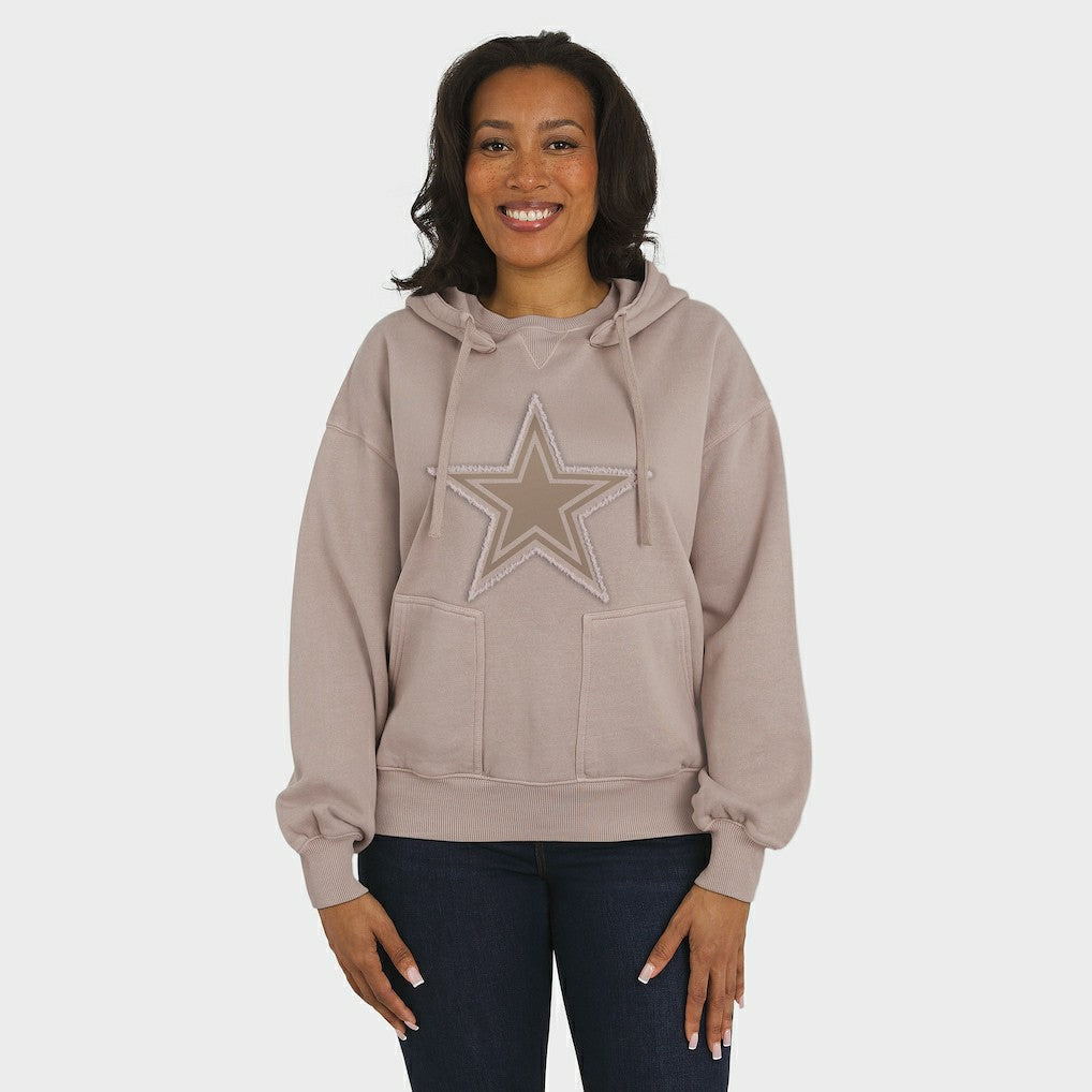 Dallas Cowboys WEAR by Erin Andrews Women's Washed Pullover Crewdie - Tan outlet