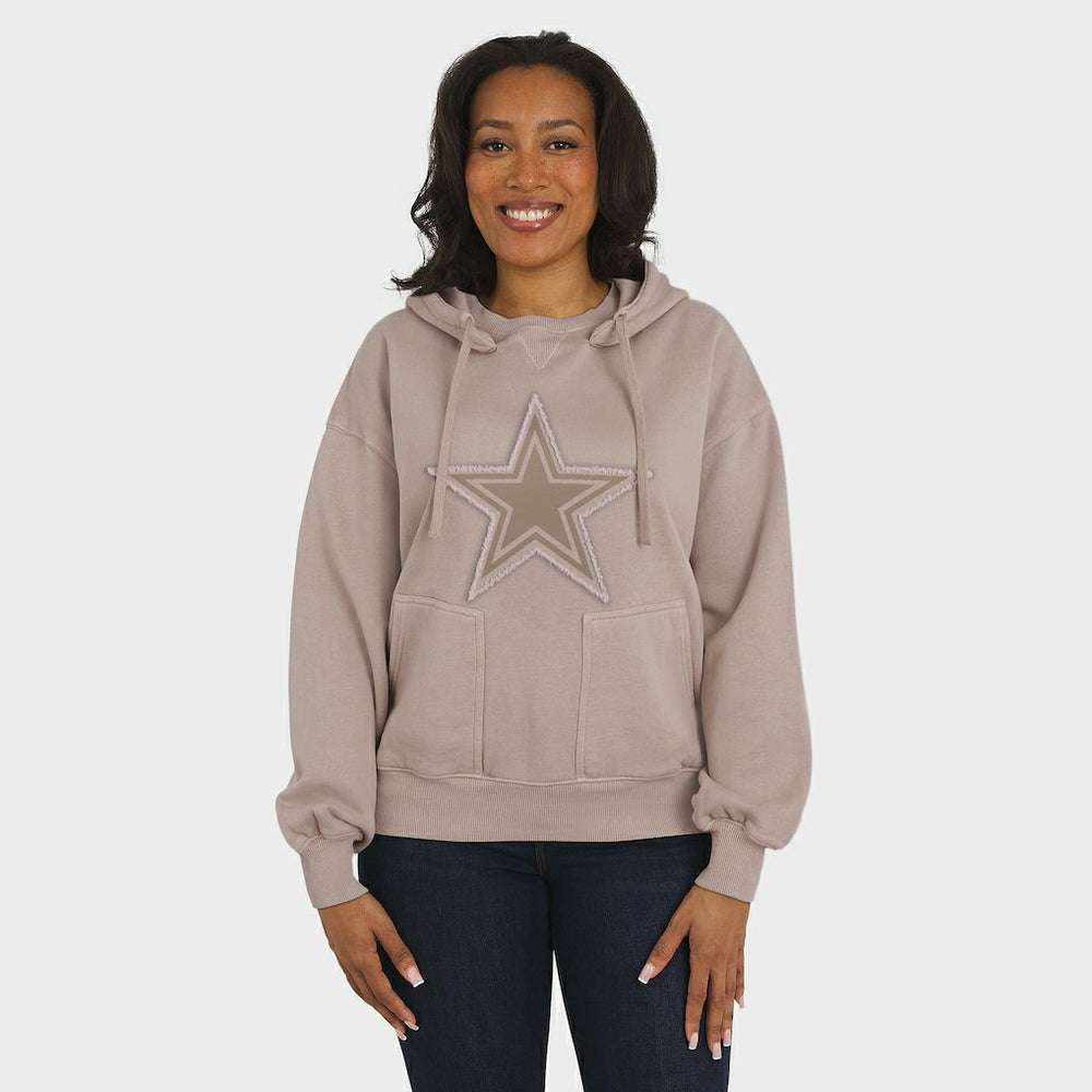 Dallas Cowboys WEAR by Erin Andrews Women's Washed Pullover Crewdie - Tan outlet