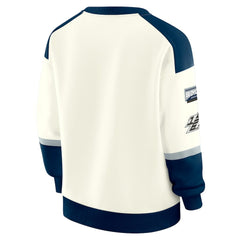 Dallas Cowboys WEAR by Erin Andrews Women's Racing Crew V-Neck Sweatshirt - Cream discount