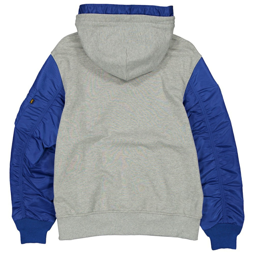 Los Angeles Dodgers x Alpha Industries Full-Zip Hoodie Jacket - Heather Gray/Royal | New Era