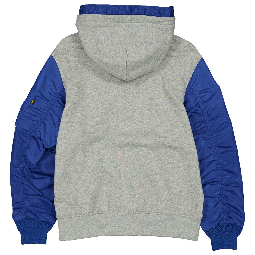 New York Mets x Alpha Industries Full-Zip Hoodie Jacket - Heather Gray/Royal | New Era