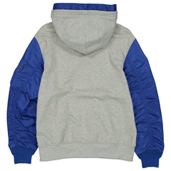 New York Mets x Alpha Industries Full-Zip Hoodie Jacket - Heather Gray/Royal | New Era