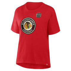 Chicago Blackhawks Fanatics Women's 2025 Winter Classic Primary Logo T-Shirt Athletic Red